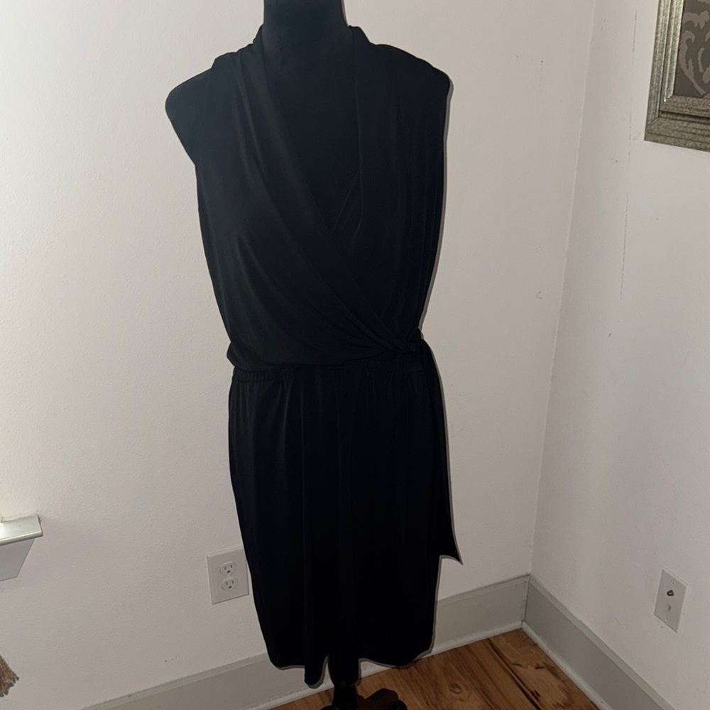 MICHAEL Michael Kors Sz M Black Surplice sleeveless dress